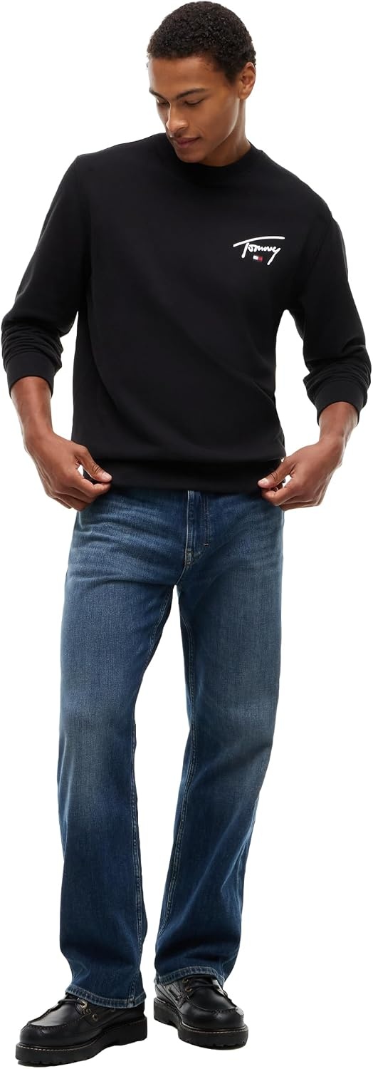 image:imageTommy Jeans Mens Medium Weight Crewneck Sweatshirt With LogoBlack