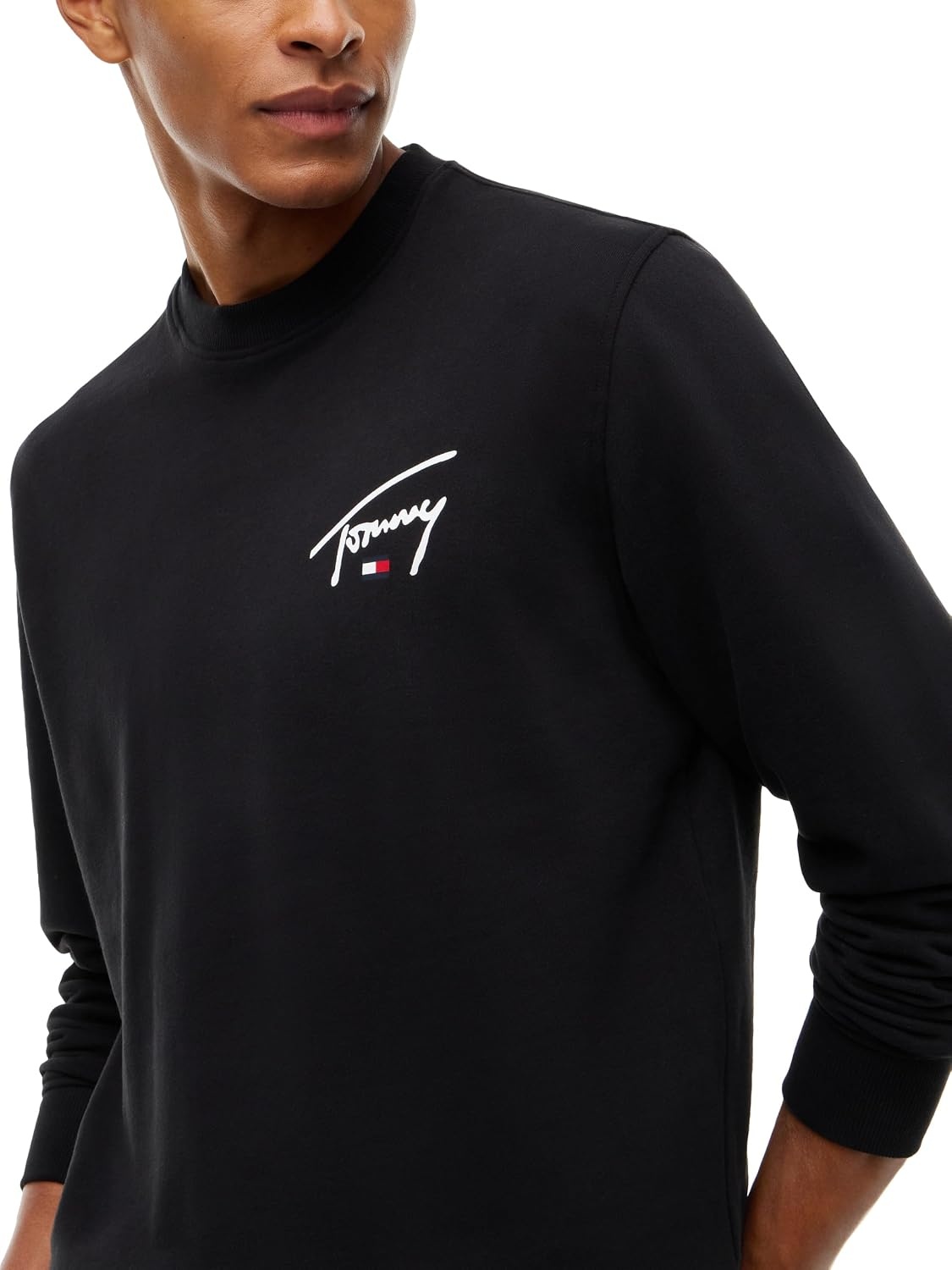 image:imageTommy Jeans Mens Medium Weight Crewneck Sweatshirt With LogoBlack