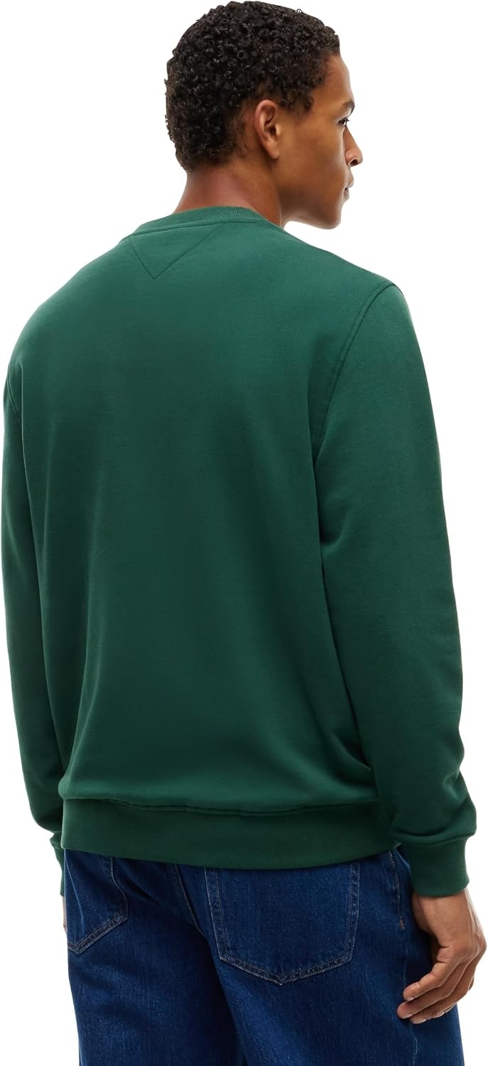 image:imageTommy Jeans Mens Medium Weight Crewneck Sweatshirt With LogoVelvet Green