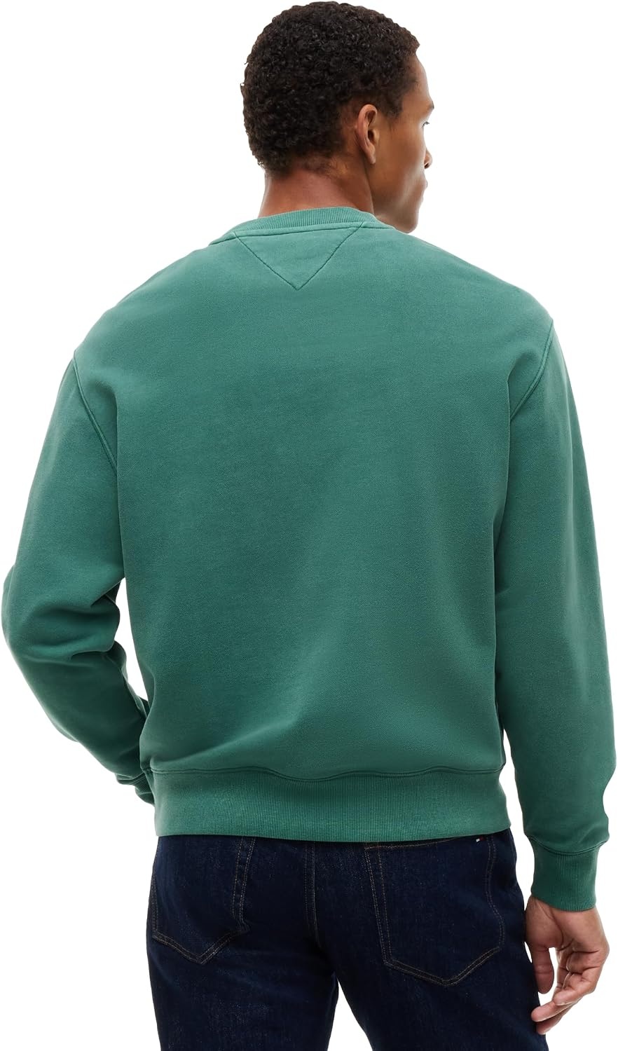 image:imageTommy Jeans Mens Medium Weight Crewneck Sweatshirt With Varsity LogoVelvet Green