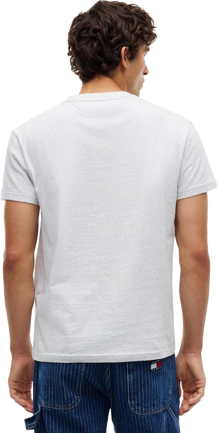 image:imageTommy Jeans Mens Short Sleeve Cotton Graphic TShirts in Regular FitIce Grey Heather