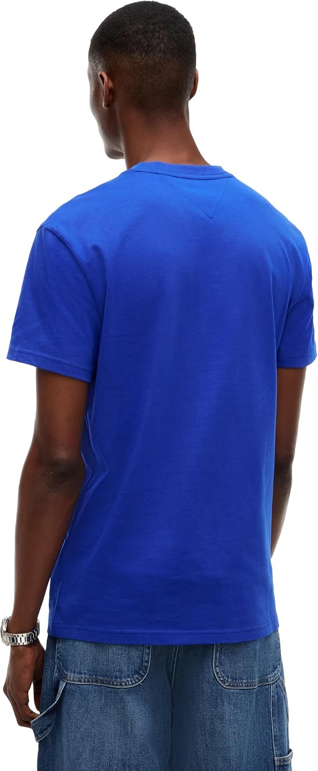 image:imageTommy Jeans Mens Short Sleeve Cotton Graphic TShirts with Big Flag Logo DesignDeep Marine