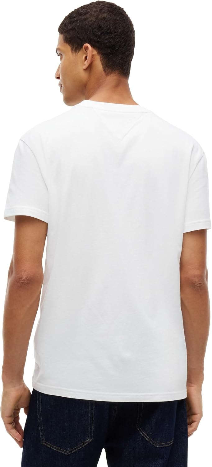 image:imageTommy Jeans Mens Short Sleeve Cotton Graphic TShirts with Big Flag Logo DesignEcru