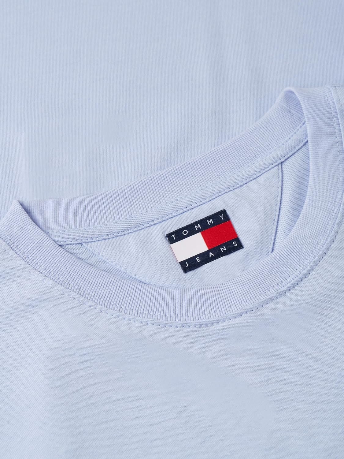 image:imageTommy Jeans Mens Short Sleeve Cotton Graphic TShirts with Big Flag Logo DesignMoonlight Iris