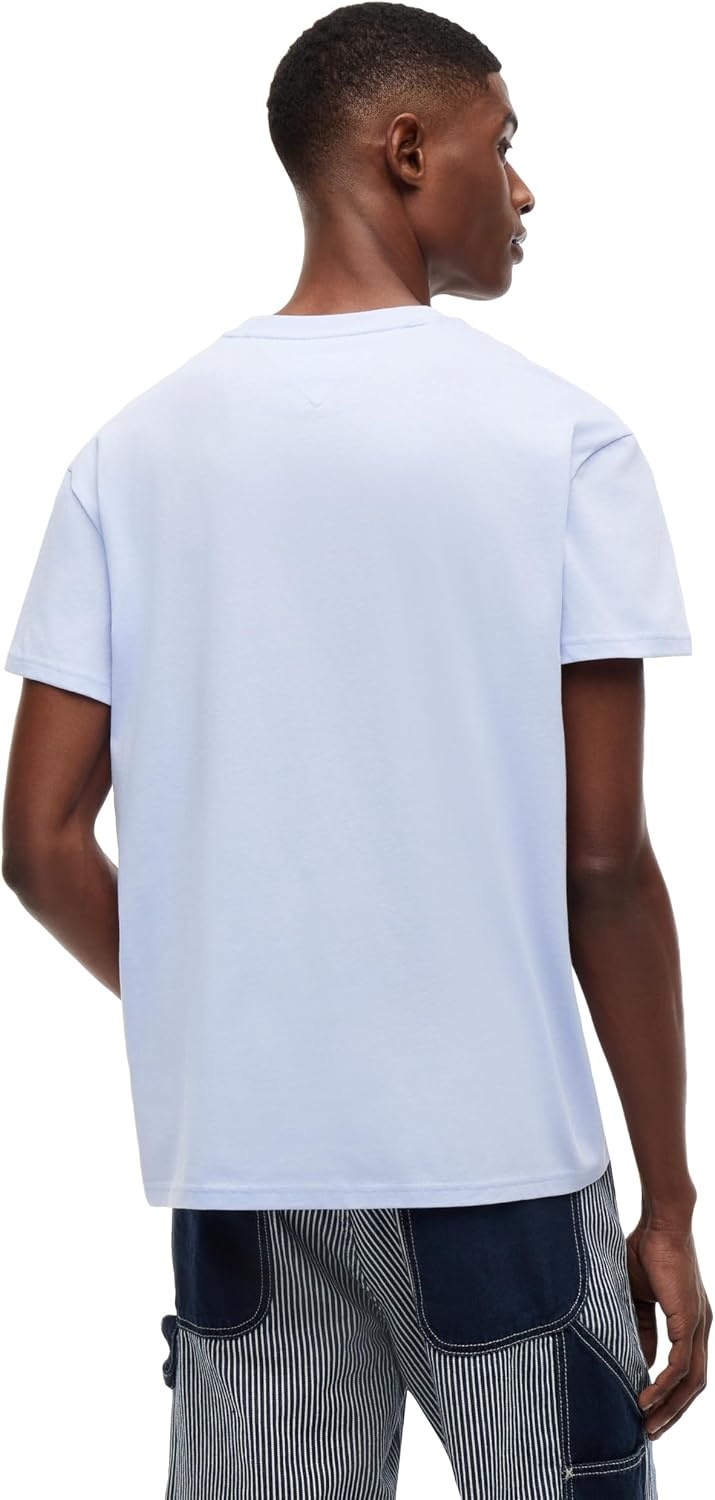 image:imageTommy Jeans Mens Short Sleeve Cotton Graphic TShirts with Big Flag Logo DesignMoonlight Iris