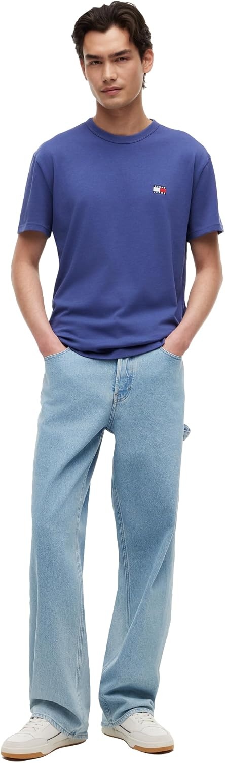 image:imageTommy Jeans Mens Short Sleeve Cotton Graphic TShirtsBlue Storm
