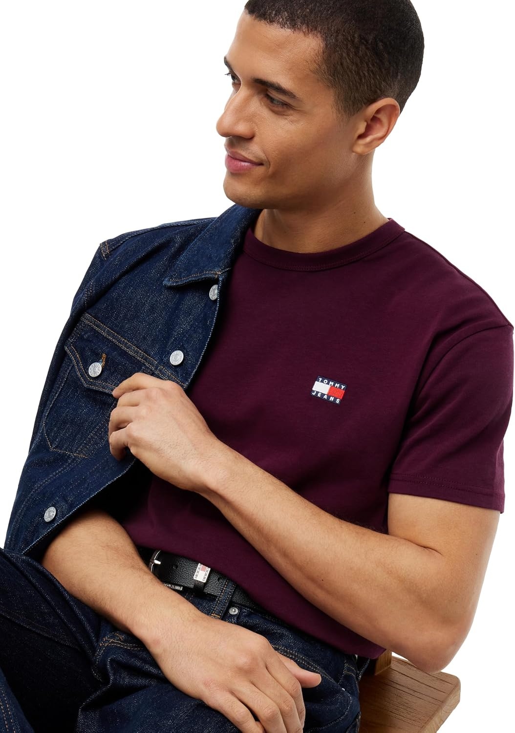 image:imageTommy Jeans Mens Short Sleeve Cotton Graphic TShirtsCalypso Berry