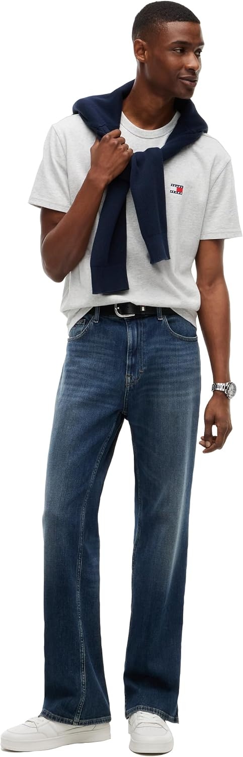 image:imageTommy Jeans Mens Short Sleeve Cotton Graphic TShirtsIce Grey Heather