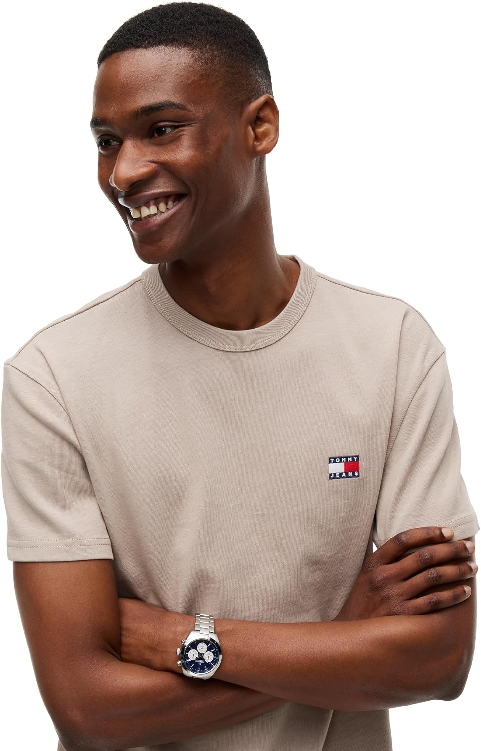 image:imageTommy Jeans Mens Short Sleeve Cotton Graphic TShirtsLimestone Dust