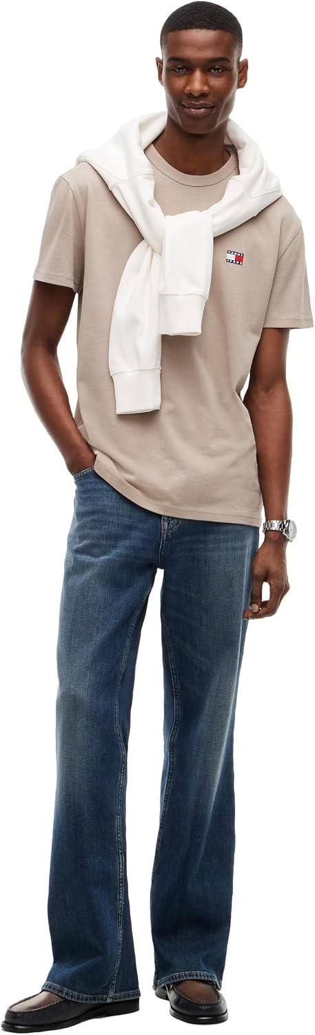 image:imageTommy Jeans Mens Short Sleeve Cotton Graphic TShirtsLimestone Dust