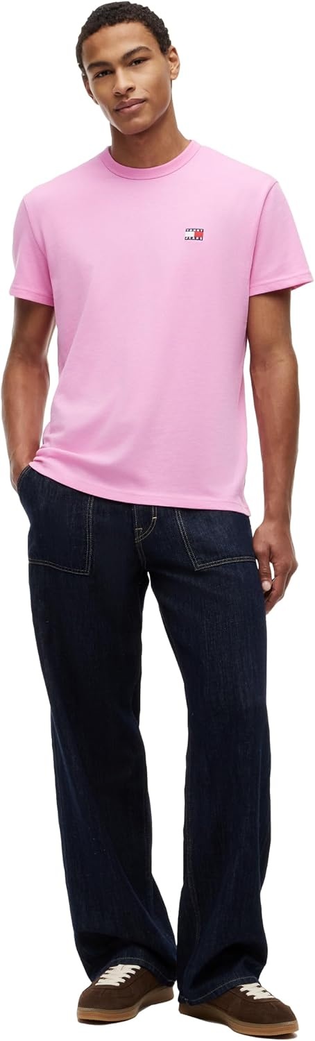 image:imageTommy Jeans Mens Short Sleeve Cotton Graphic TShirtsPink Daisy