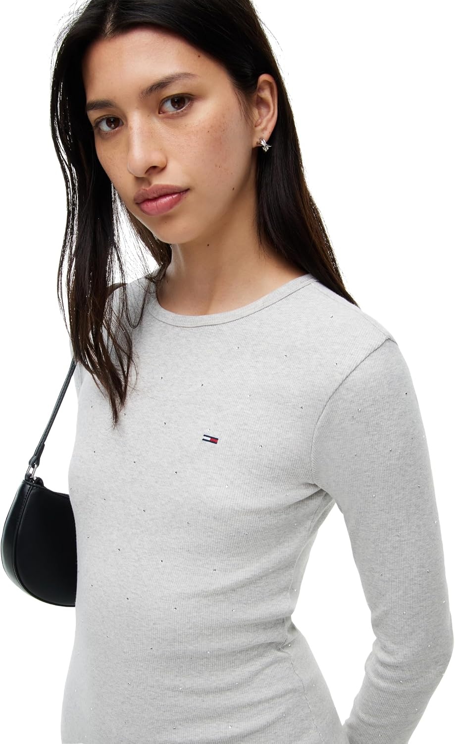 image:imageTommy Jeans Womens Casual Cotton Bodycon Mini Dress with StretchIce Grey Heather