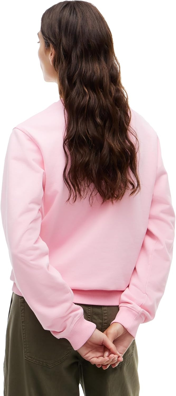 image:imageTommy Jeans Womens Medium Weight Cotton Graphic Crewneck Sweatshirt PulloverPink Sugar