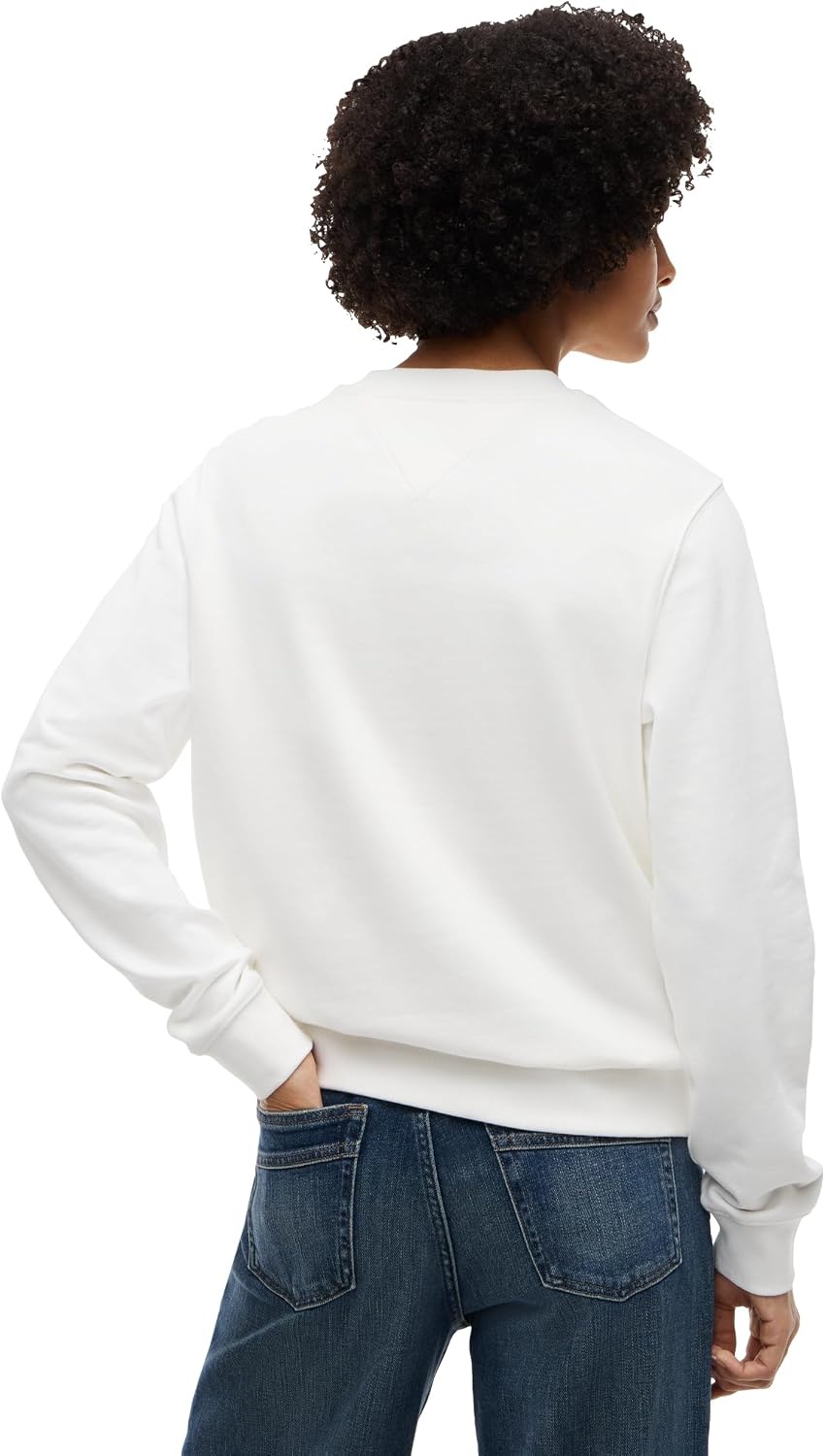 image:imageTommy Jeans Womens Medium Weight Graphic Crewneck Sweatshirt PulloverEcru