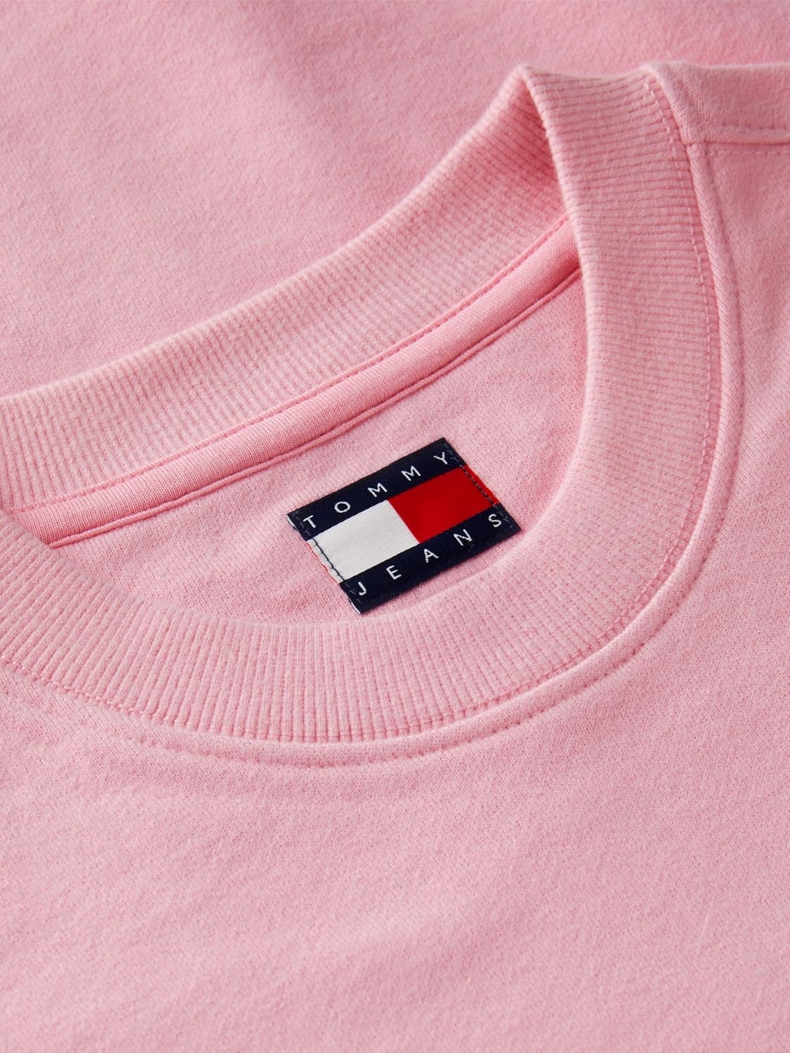 image:imageTommy Jeans Womens Medium Weight Graphic Crewneck Sweatshirt PulloverPink Sugar