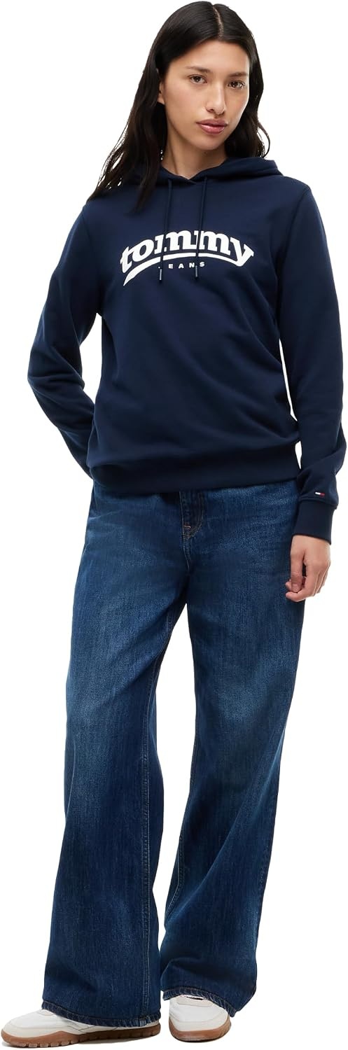 image:imageTommy Jeans Womens Medium Weight Graphic Pullover Hoodie SweatshirtDark Blue