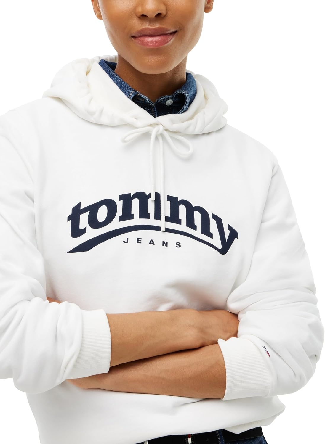 image:imageTommy Jeans Womens Medium Weight Graphic Pullover Hoodie SweatshirtEcru