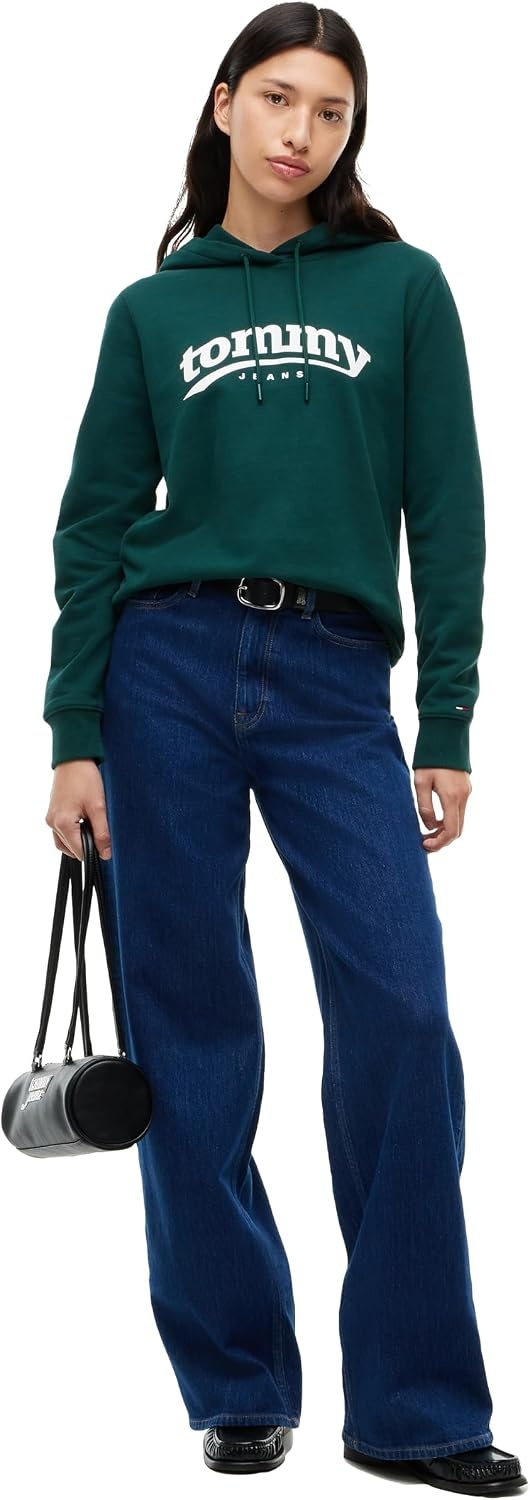 image:imageTommy Jeans Womens Medium Weight Graphic Pullover Hoodie SweatshirtElegant Green