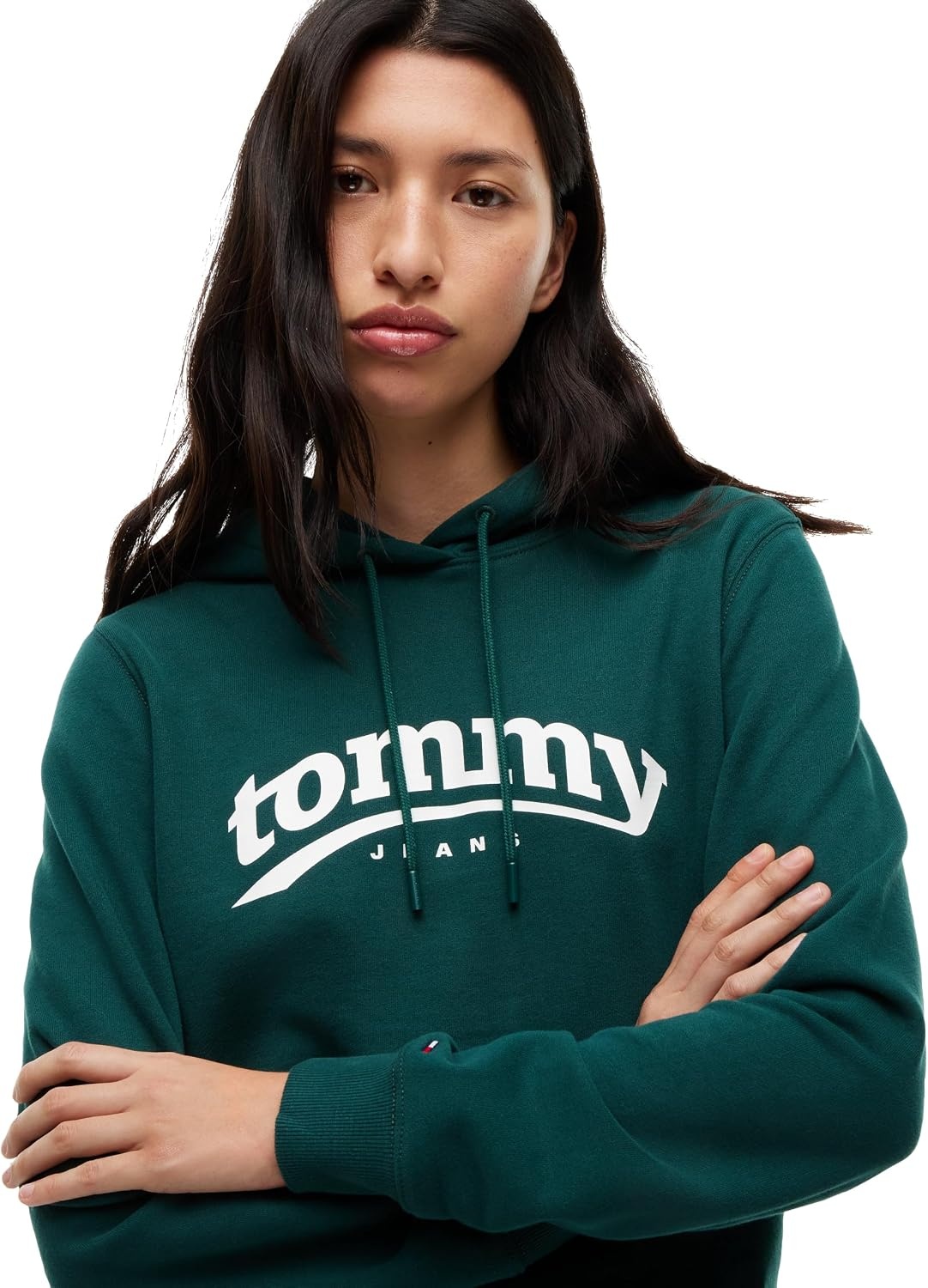image:imageTommy Jeans Womens Medium Weight Graphic Pullover Hoodie SweatshirtElegant Green