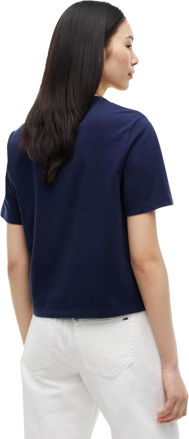 image:imageTommy Jeans Womens Short Sleeve Cotton Graphic Boxy Fit TShirtDark Blue