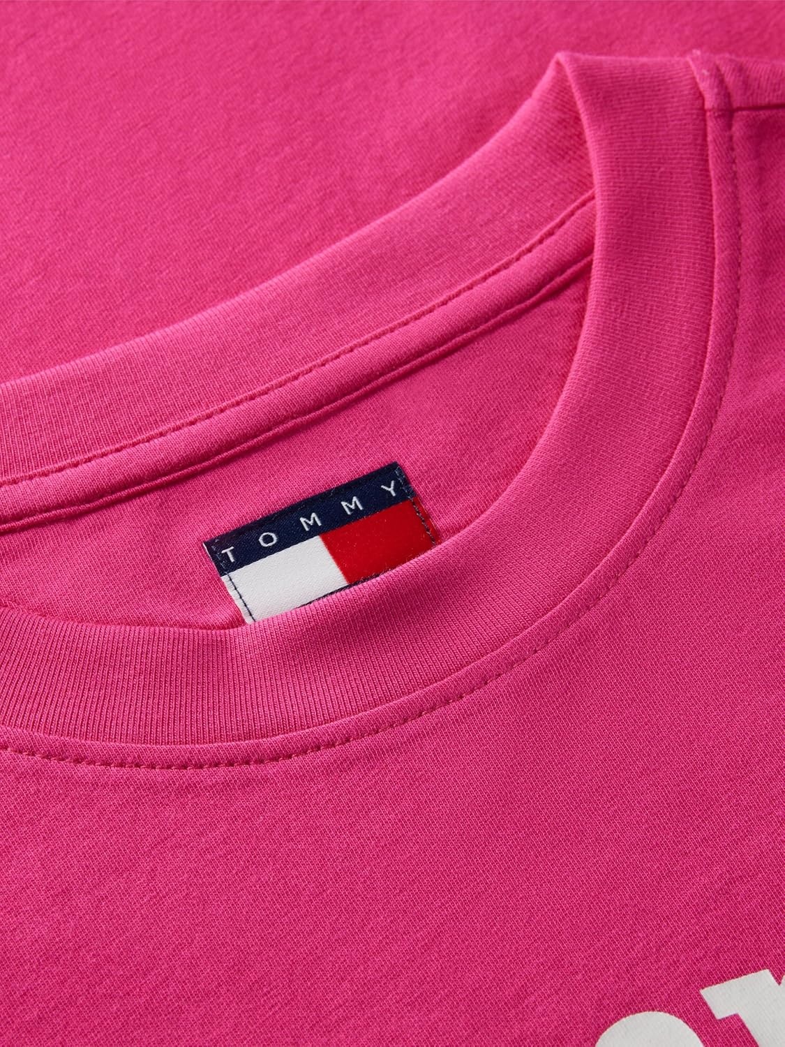 image:imageTommy Jeans Womens Short Sleeve Cotton Graphic TShirt in Slim FitBright Cerise Pink