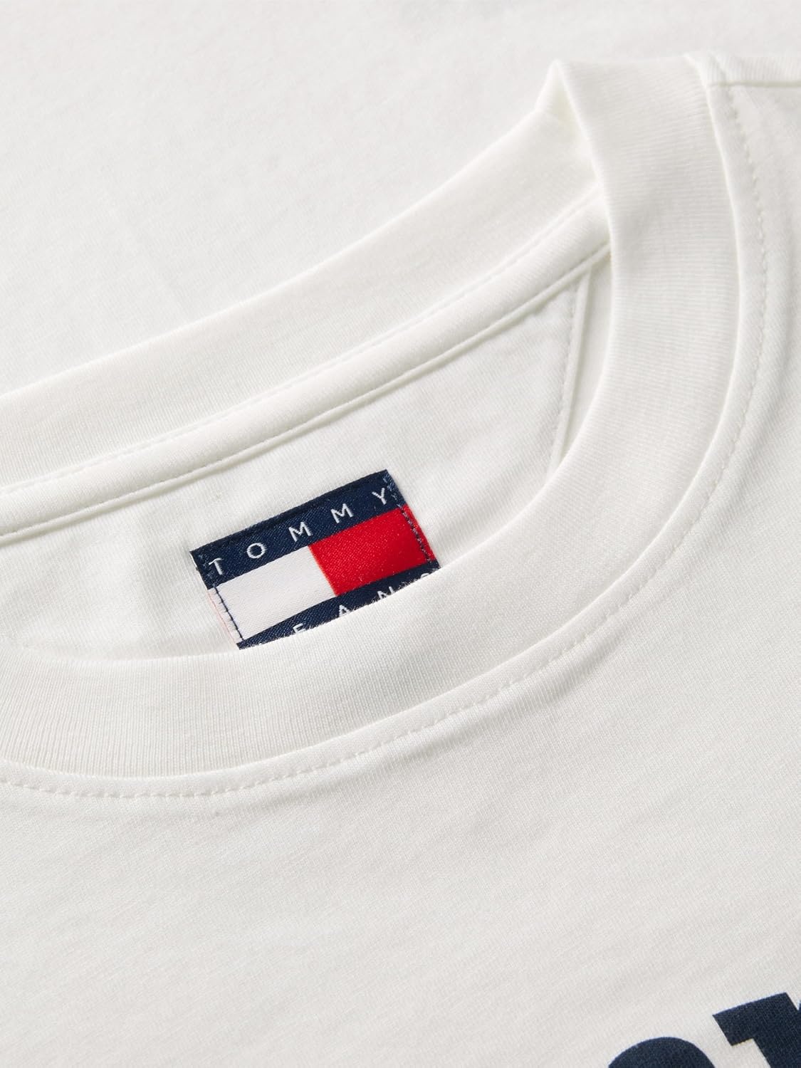 image:imageTommy Jeans Womens Short Sleeve Cotton Graphic TShirt in Slim FitEcru