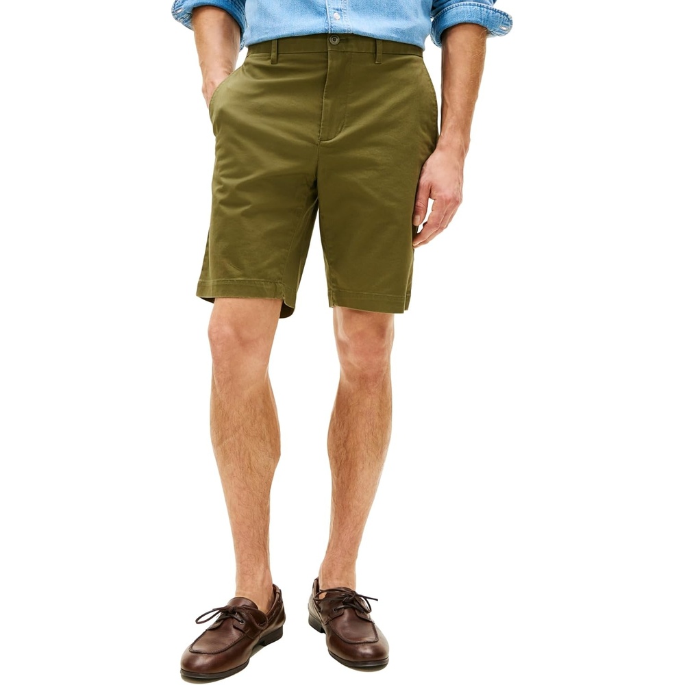 image:imageTommy Hilfiger Mens Casual Cotton Shorts 95 Inch with Stretch Also Available in Big and TallDark Artichoke