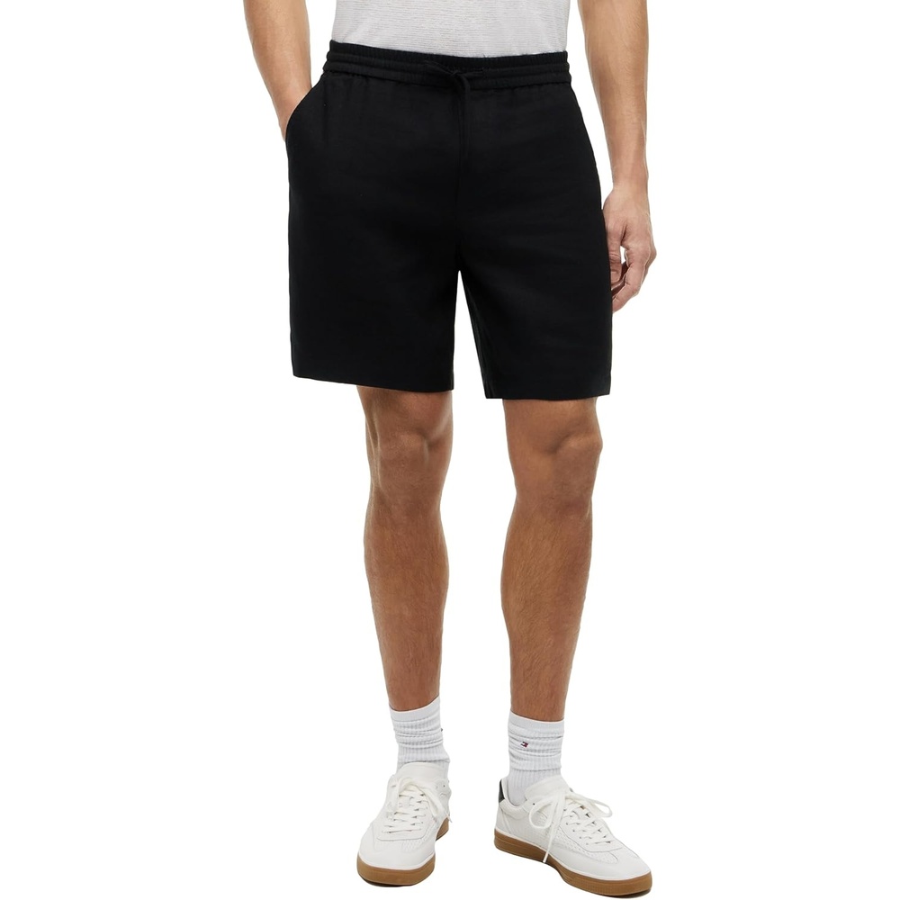 image:imageTommy Hilfiger Mens Lightweight Linen Shorts 8 Inch in Regular FitBlack