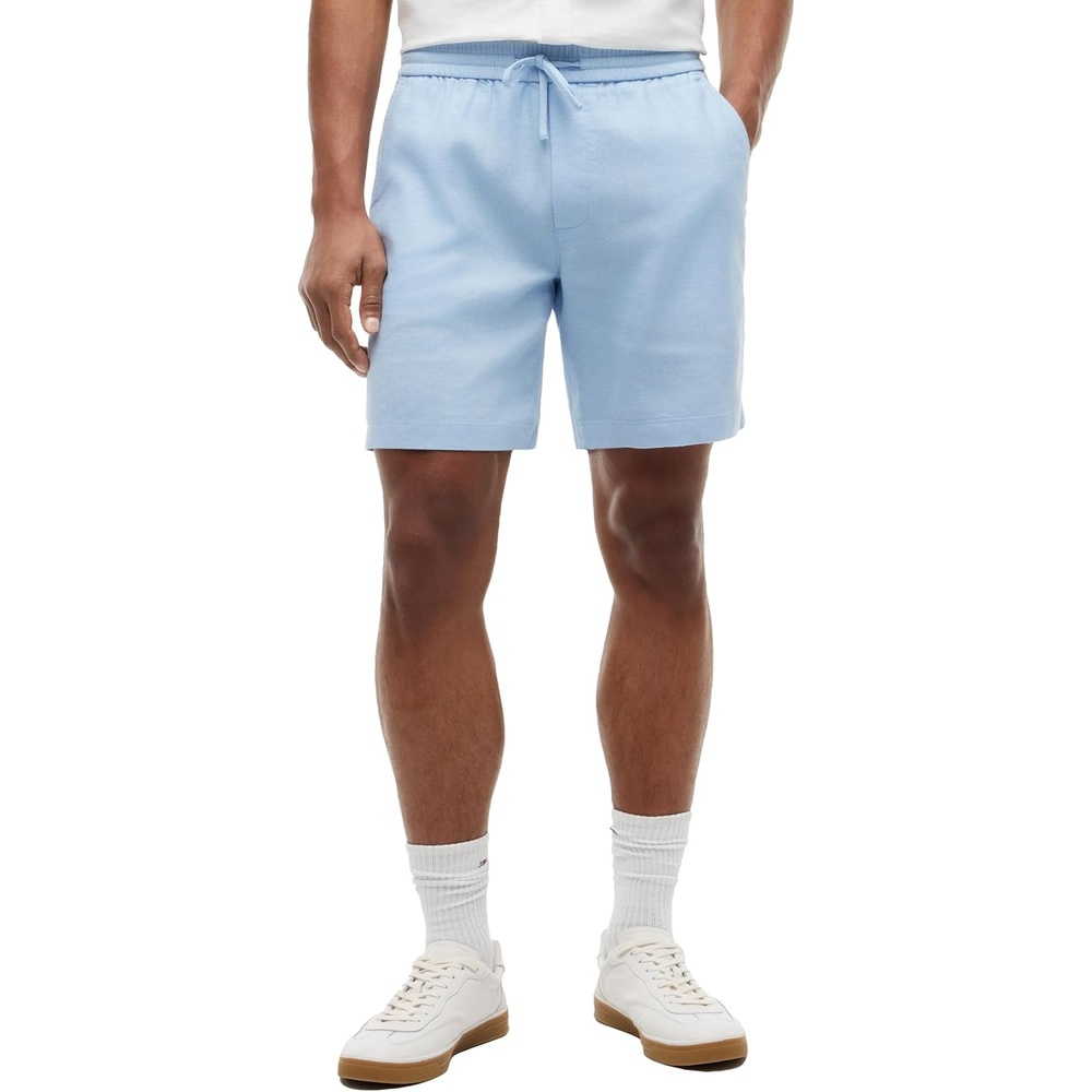 image:imageTommy Hilfiger Mens Lightweight Linen Shorts 8 Inch in Regular FitBlue Cloud