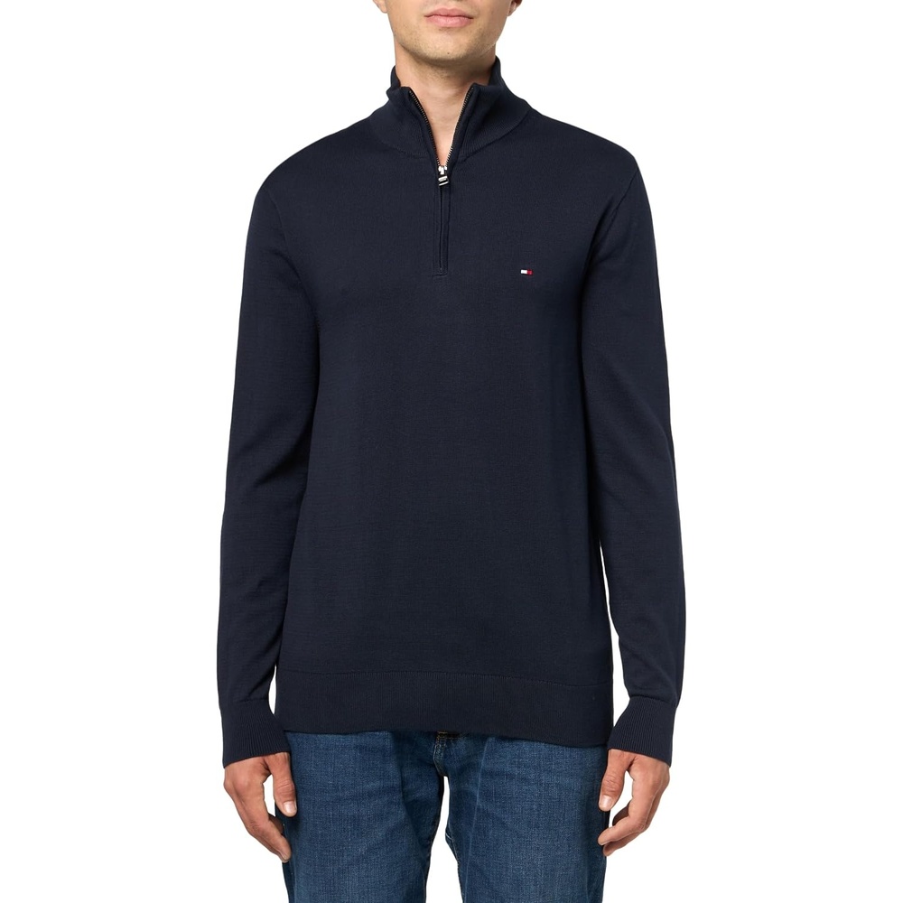 image:imageTommy Hilfiger Mens Lightweight Pullover Quarter Zip SweaterDesert Sky