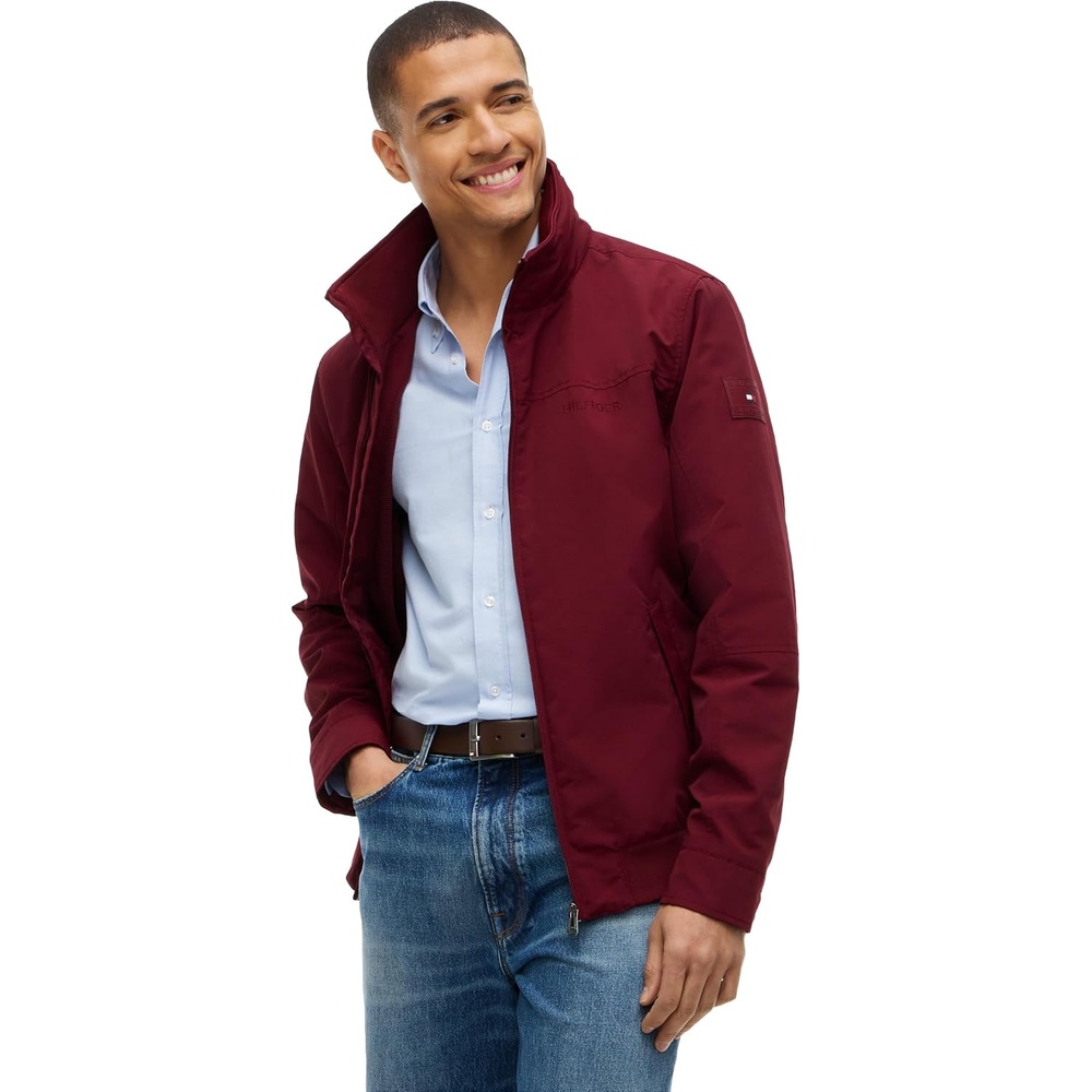 image:imageTommy Hilfiger Mens Lightweight Waterproof Regatta Bomber JacketBurgundy