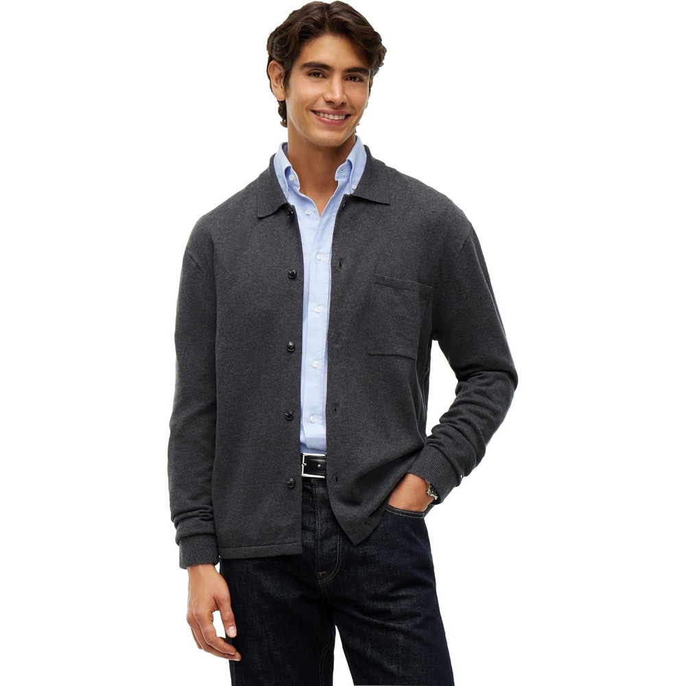 image:imageTommy Hilfiger Mens Long Sleeve Casual Cotton Cardigan SweaterDark Grey Heather