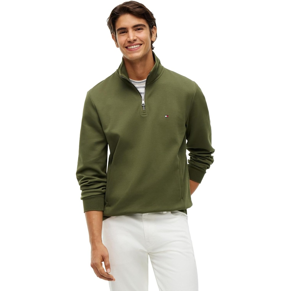 image:imageTommy Hilfiger Mens Medium Weight 14 Zip SweatshirtHuntsman Green