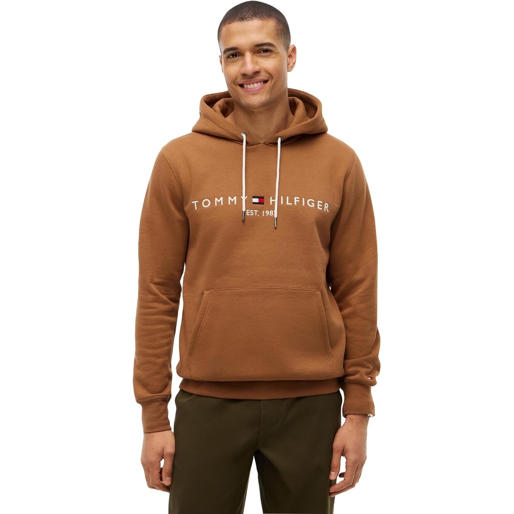 image:imageTommy Hilfiger Mens Medium Weight Fleece Hoodie Sweatshirt With Embroidered Logo Also Available in Big amp TallTimeless Tawny
