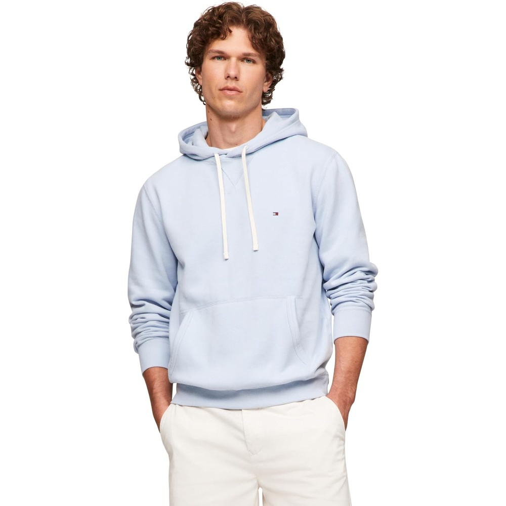 image:imageTommy Hilfiger Mens Ribbed Hoodie SweatshirtBreezy Blue