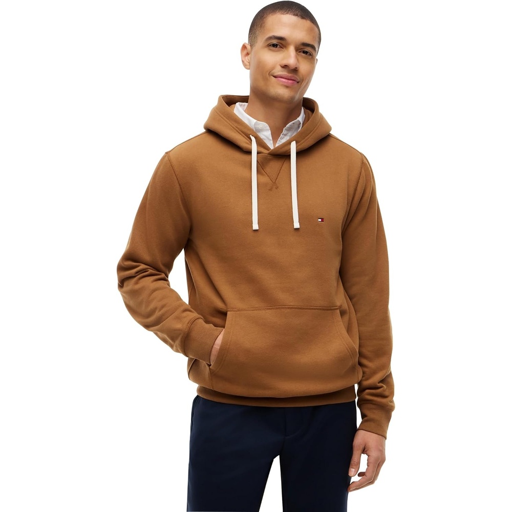 image:imageTommy Hilfiger Mens Ribbed Hoodie SweatshirtTimeless Tawny