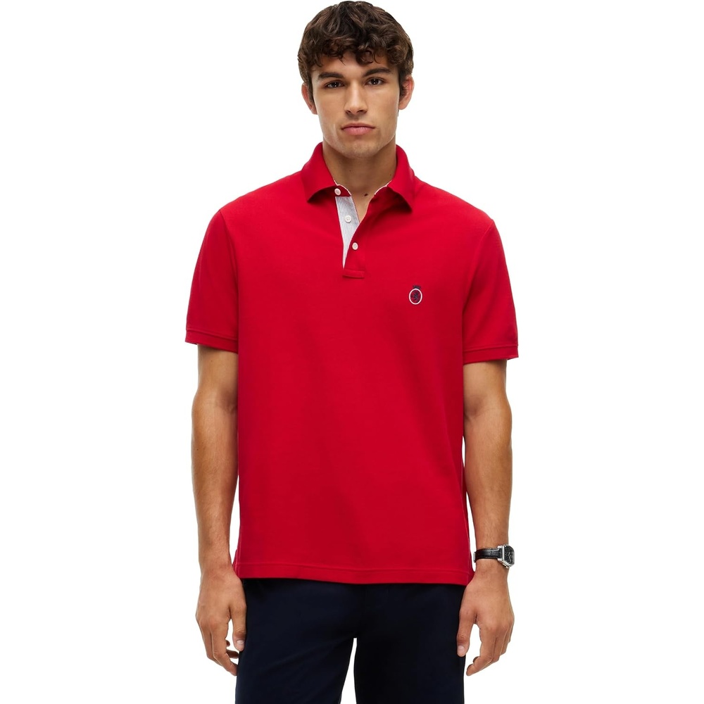 image:imageTommy Hilfiger Mens Short Sleeve Casual Polo Shirts in Classic Fit with Embroidered Crest DesignMedium Red