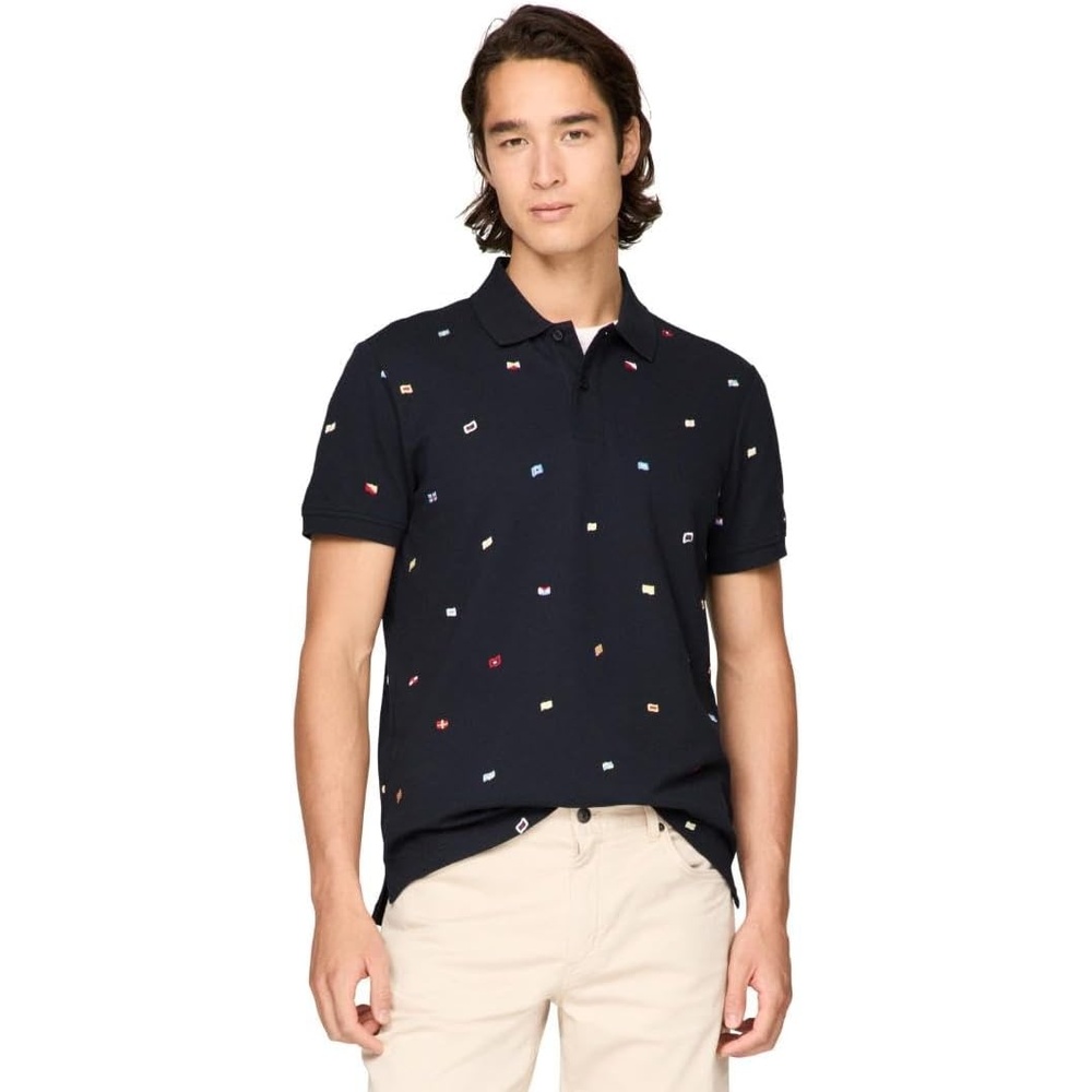 image:imageTommy Hilfiger Mens Short Sleeve Polo Shirts in Regular Fit With Stretch and Organic Pique CottonDesert Sky
