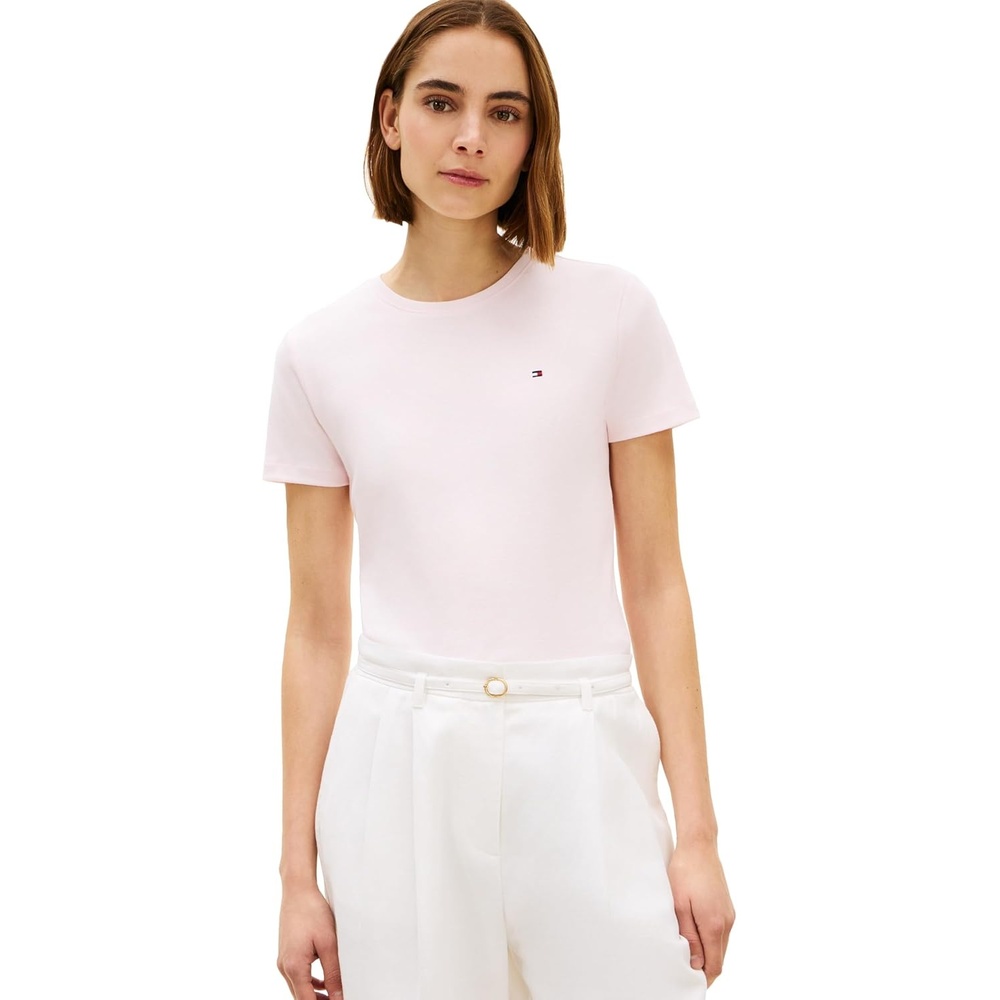 image:imageTommy Hilfiger Womens Basic Short Sleeve Cotton CrewNeck TShirtAiry Pink