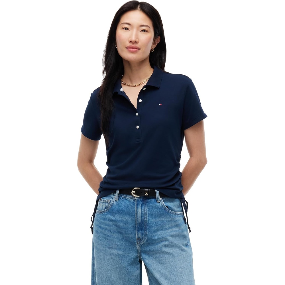 image:imageTommy Hilfiger Womens Cotton Pique Short Sleeve Polo Shirt in Classic Fit with StretchDark Blue
