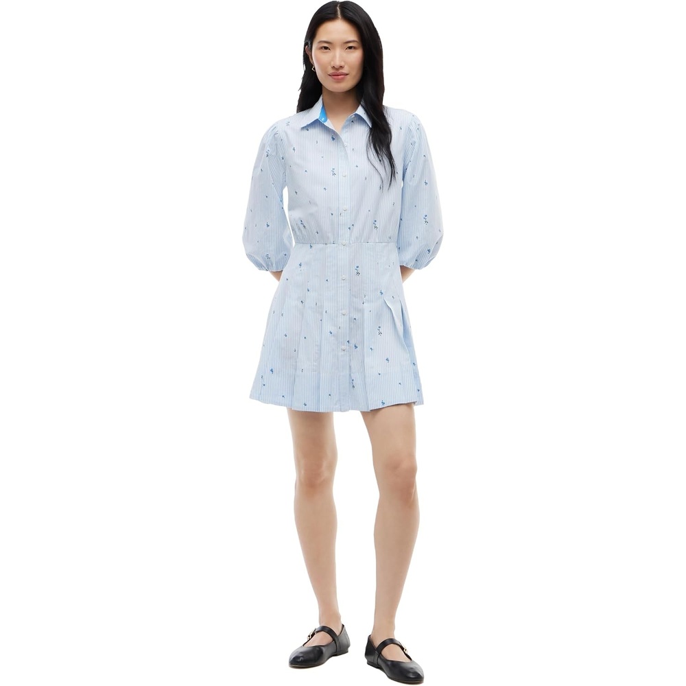 image:imageTommy Hilfiger Womens Long Sleeve Cotton Puff Sleeve DressDitsy Floral Ithaca Copenhagen Blue