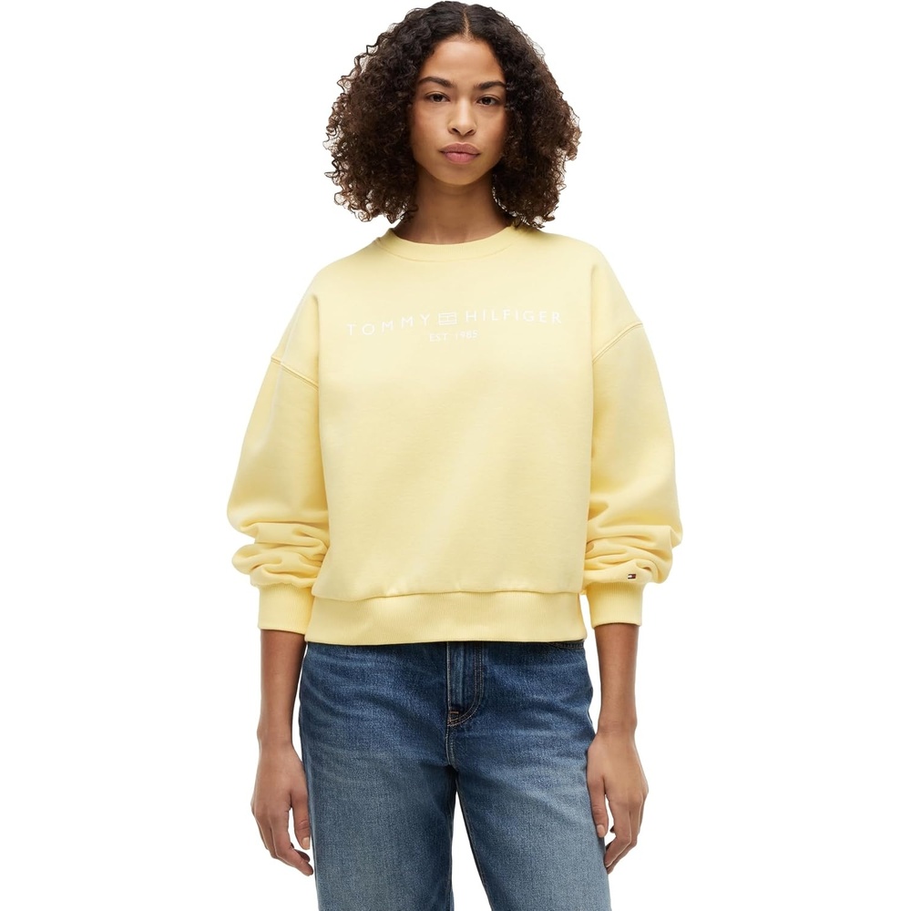 image:imageTommy Hilfiger Womens Medium Weight Crew Neck Sweatshirt Pullover With LogoCitronella