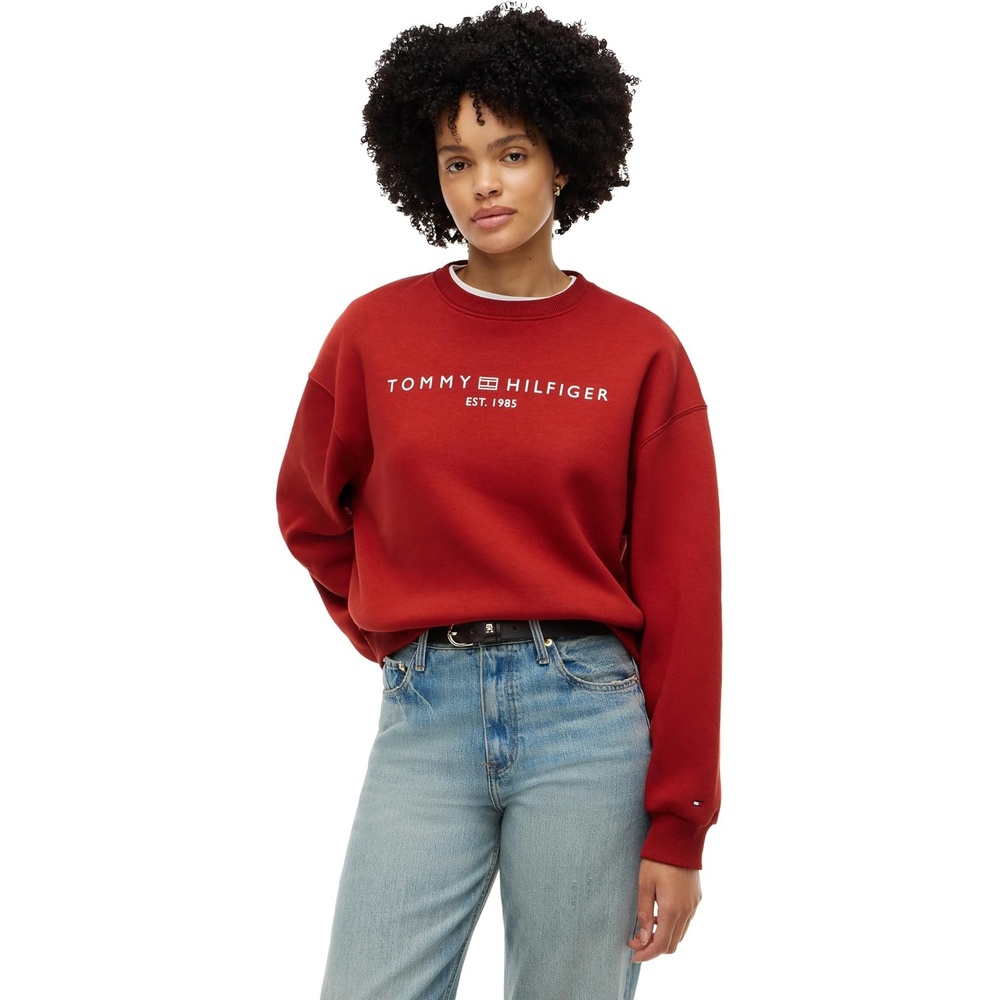 image:imageTommy Hilfiger Womens Medium Weight Crew Neck Sweatshirt Pullover With LogoDark Magma