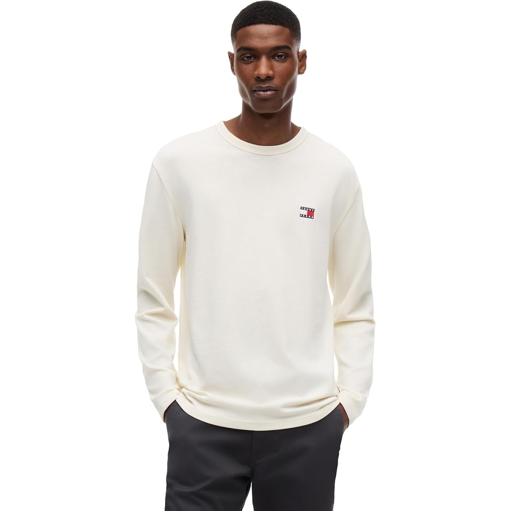 image:imageTommy Jeans Mens Long Sleeve Solid Cotton Graphic TShirtsCalico