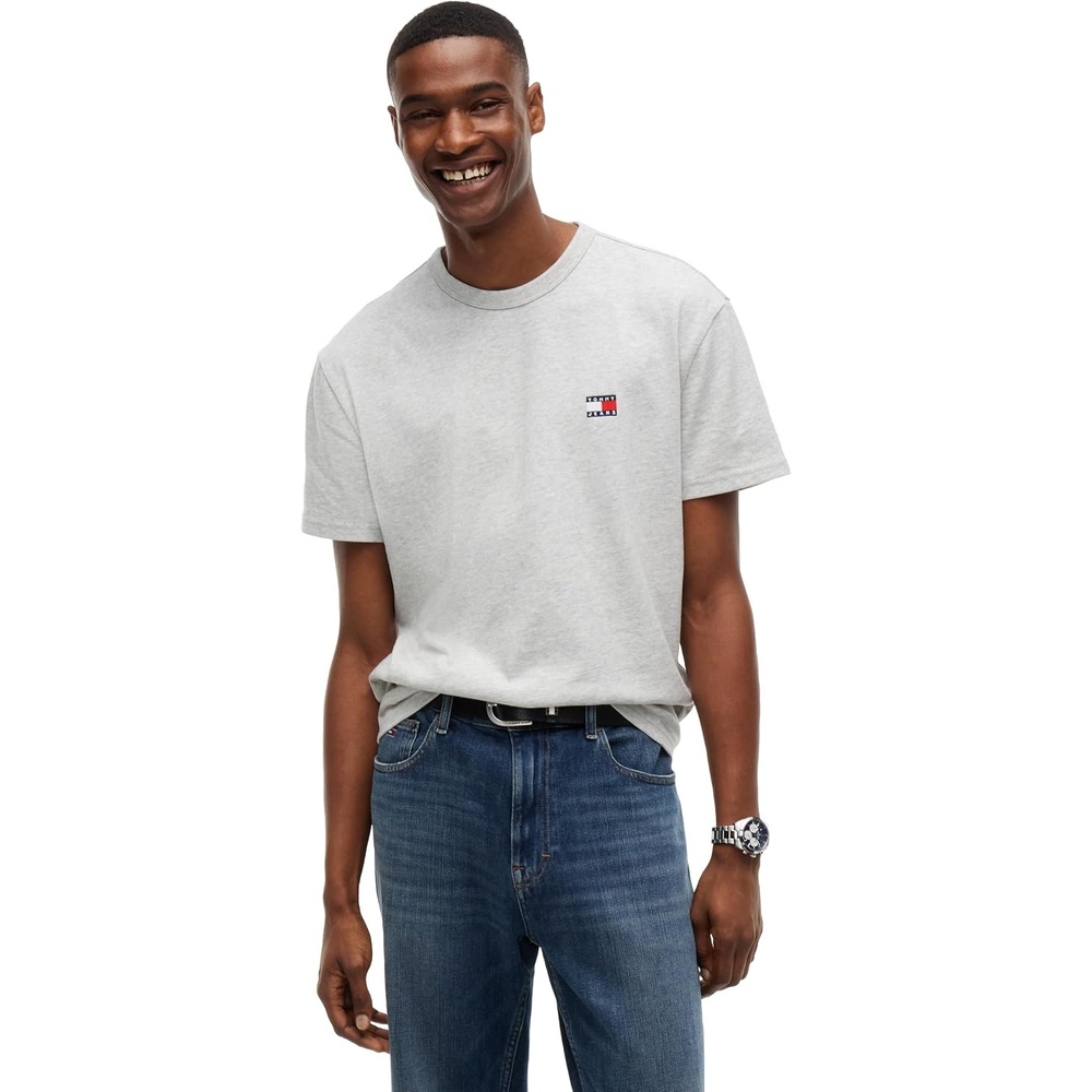 image:imageTommy Jeans Mens Short Sleeve Cotton Graphic TShirtsIce Grey Heather