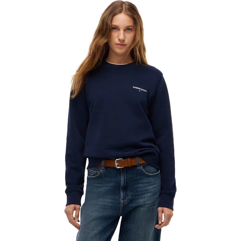 image:imageTommy Jeans Womens Medium Weight Graphic Crewneck Sweatshirt PulloverDark Blue
