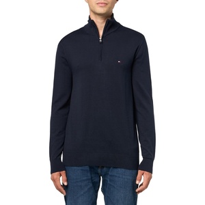Tommy Hilfiger Men’s Lightweight Pullover Quarter Zip Sweater(Desert Sky)