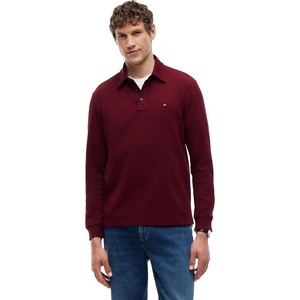 Tommy Hilfiger Men’s Long Sleeve Button Down Polo Shirt in Regular Fit(Burgundy)
