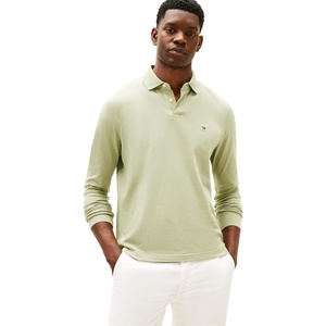 Tommy Hilfiger Men’s Long Sleeve Casual Polo Shirts in Regular Fit with Liquid Cotton(Earth Sage)