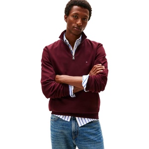 Tommy Hilfiger Men’s Medium Weight 1/4 Zip Sweatshirt(Deep Burgundy)